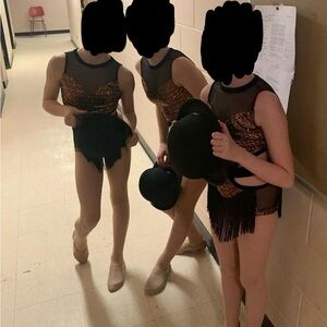 Gold and black custom kids dance costume jazz